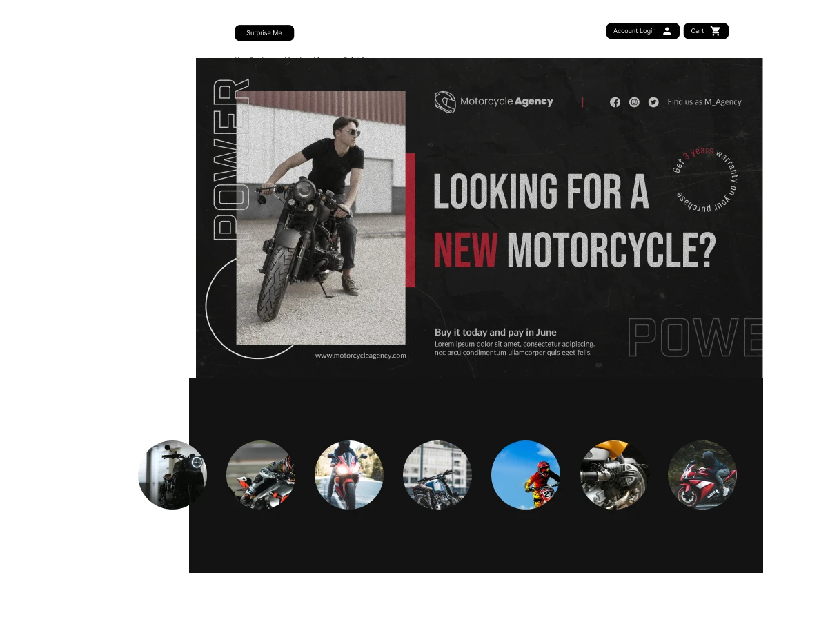 a motorcycle ads thumbnail image with some riding position