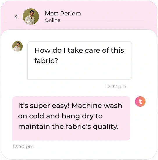 fashion and apparel chat screenshot
